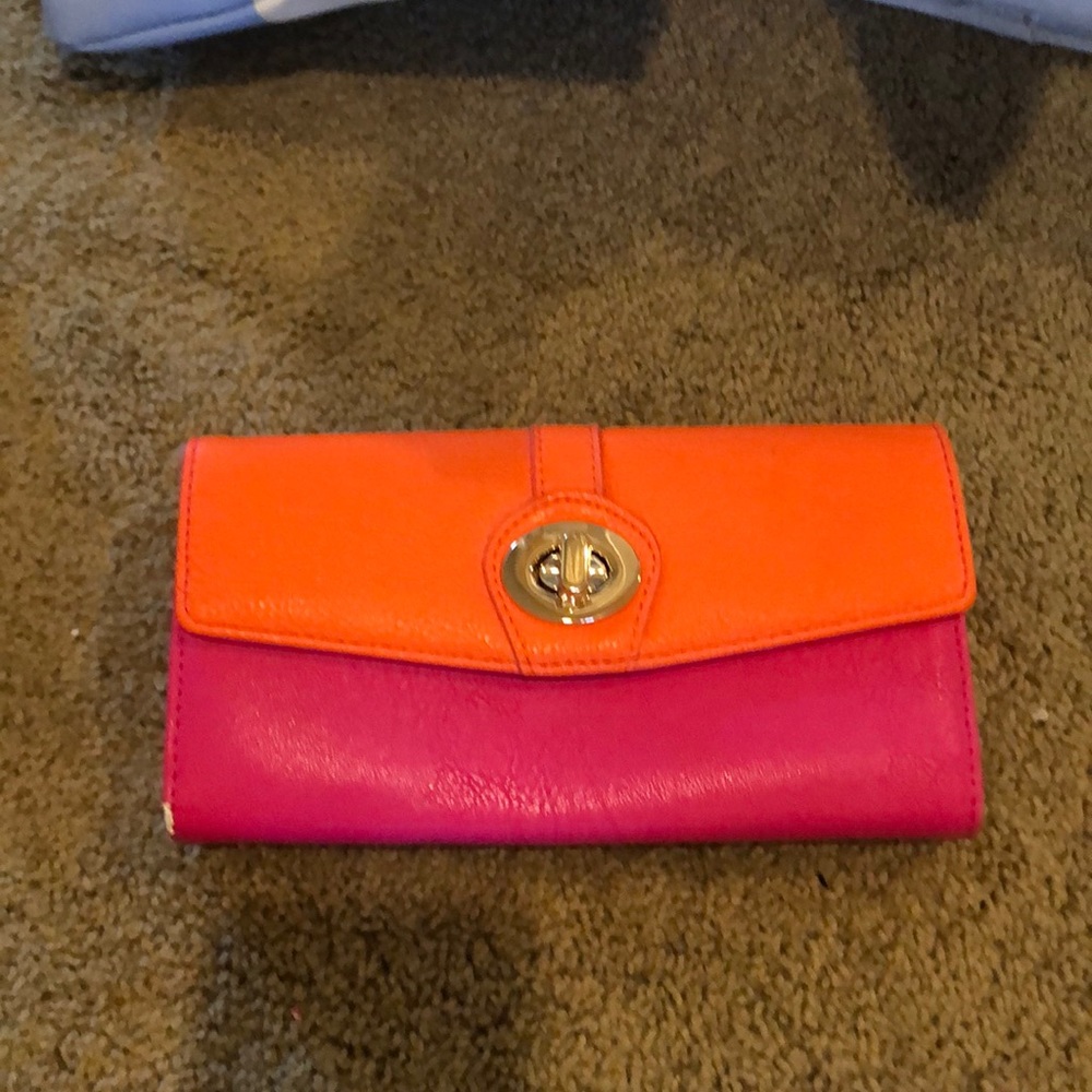 charming charlie pink and orange wallet